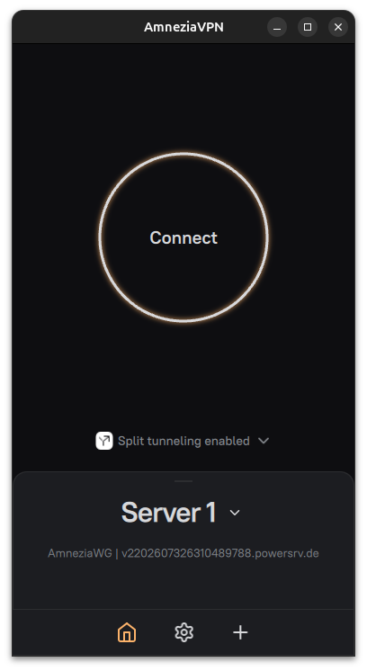 Окно приложения на Windows: кнопка Connect.